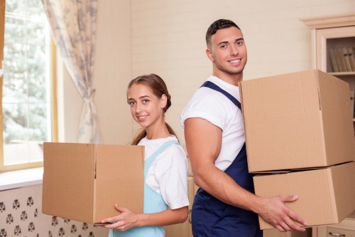 Removal van service handling household items safely