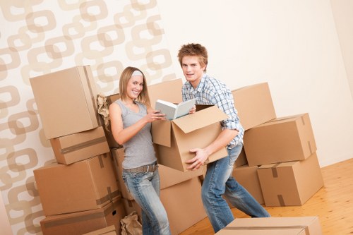 Local Greenwich student move with furniture and boxes being transported