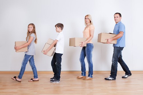 Securely packed items inside a moving van for transport