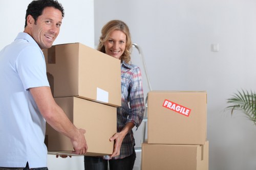 A removals team managing access challenges in Greenwich
