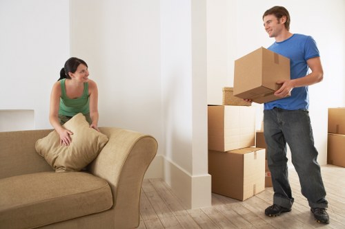 Local Greenwich moving truck ready for apartment and house relocations
